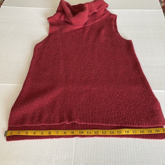 Loft outlet lounge dark red sleeveless turtleneck sweater tunic  women’s size M - Picture 9 of 10
